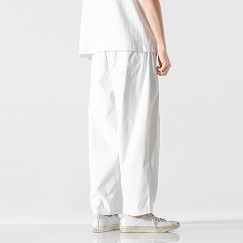 Buddha Stones Summer Solid Drawstring Ankle-Length Men's Cargo Harem Pants With Pockets - image 28