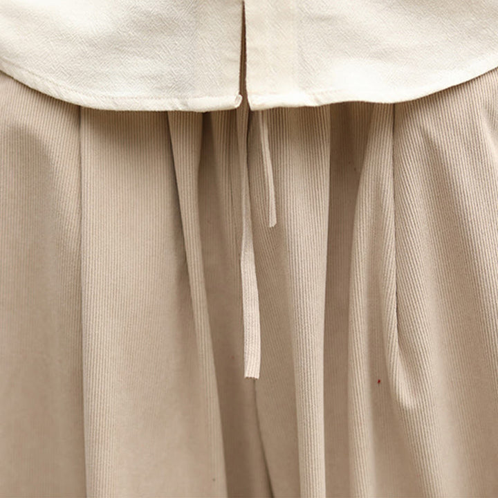 Buddha Stones Fall Solid Elastic Waist Drawstring Men's Harem Pants With Pockets - image 10