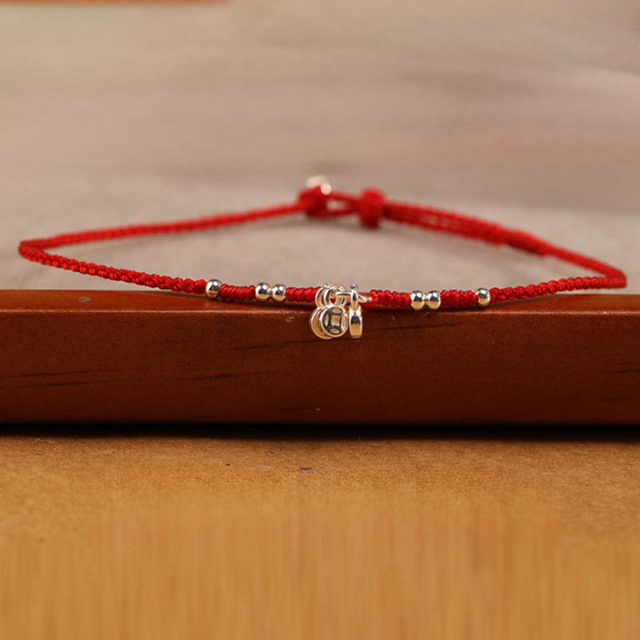 Buddha Stones Handcrafted 925 Sterling Silver Copper Coins Design Protection Strength Ultra-Thin Bracelet Anklet - image 2