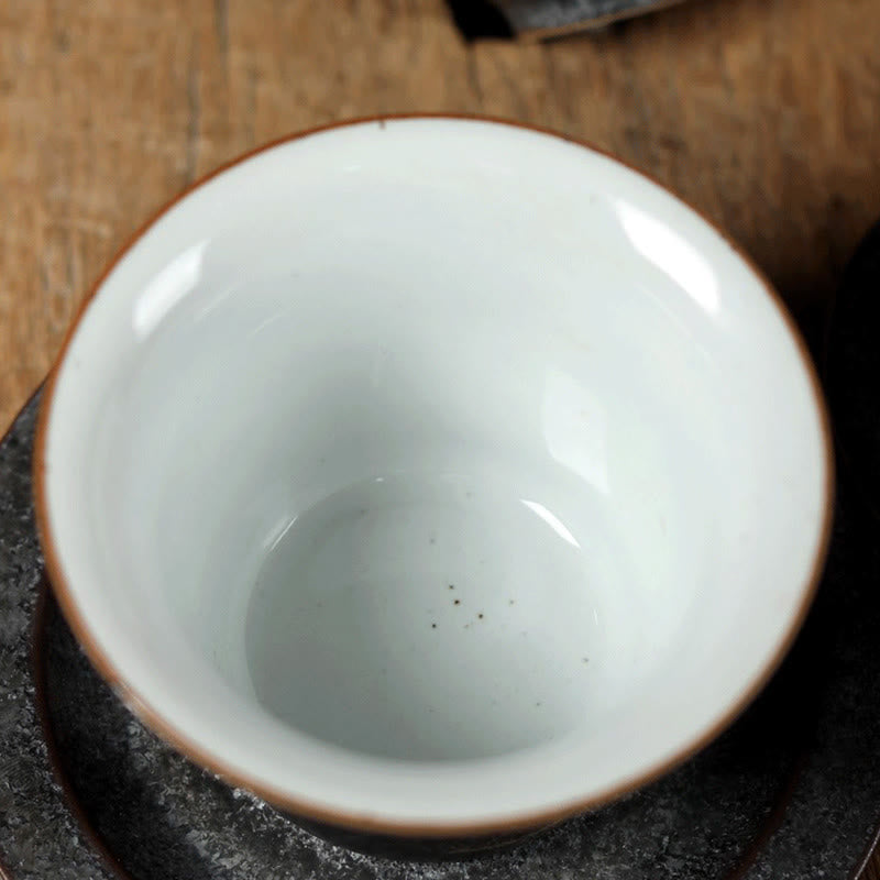 Buddha Stones Small Hand-painted Golden Crane Ceramic Teacup Kung Fu Tea Cup 40ml - image 2