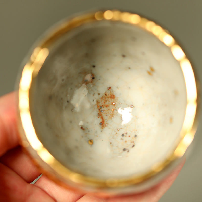 Buddha Stones Handcrafted Golden Arowana Koi Fish Ceramic Teacup Kung Fu Tea Cup Teapot - image 7