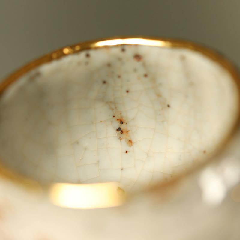 Buddha Stones Handcrafted Golden Arowana Koi Fish Ceramic Teacup Kung Fu Tea Cup Teapot - image 8