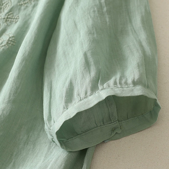 Buddha Stones Summer Floral Pattern Crew Neck Short Sleeve Women's Polyester Shirt  - image 12