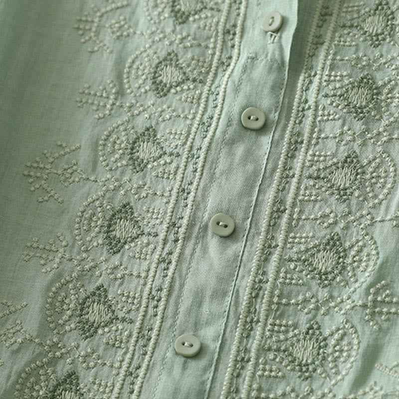 Buddha Stones Summer Floral Pattern Crew Neck Short Sleeve Women's Polyester Shirt  - image 13