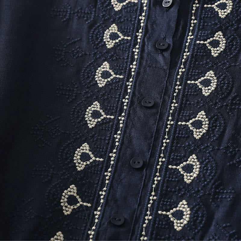 Buddha Stones Summer Floral Pattern Crew Neck Short Sleeve Women's Polyester Shirt  - image 2