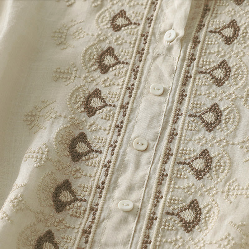 Buddha Stones Summer Floral Pattern Crew Neck Short Sleeve Women's Polyester Shirt  - image 17