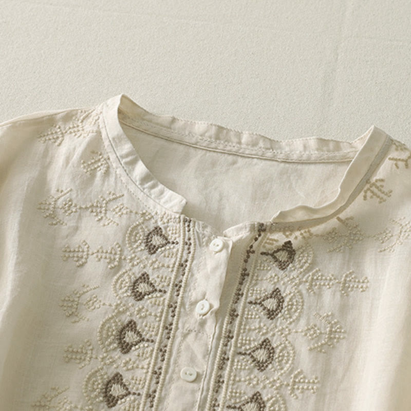 Buddha Stones Summer Floral Pattern Crew Neck Short Sleeve Women's Polyester Shirt  - image 16