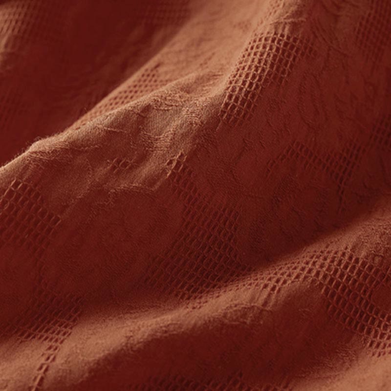 Buddha Stones Casual Floral Pattern Lapel Women's Cotton T-shirt - image 20