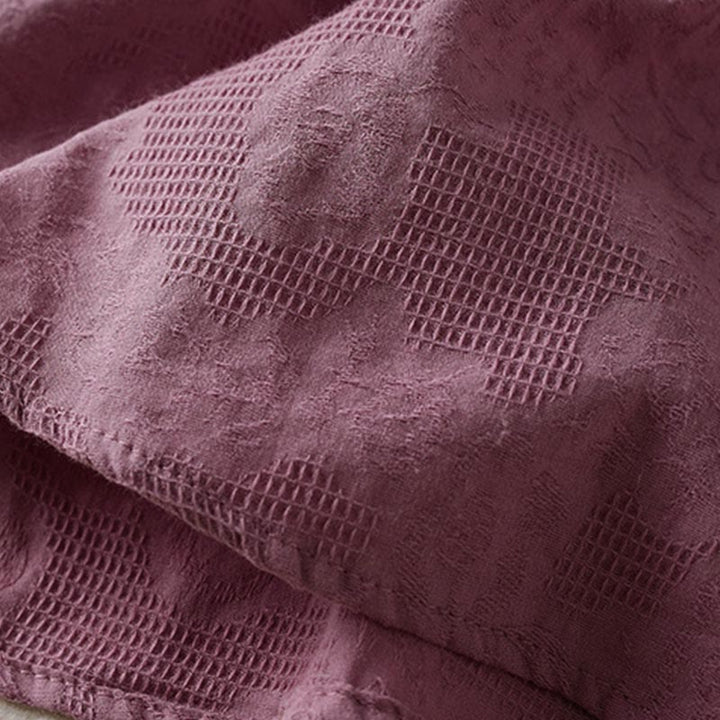 Buddha Stones Casual Floral Pattern Lapel Women's Cotton T-shirt - image 6