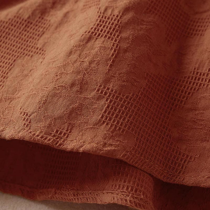 Buddha Stones Casual Floral Pattern Lapel Women's Cotton T-shirt - image 19