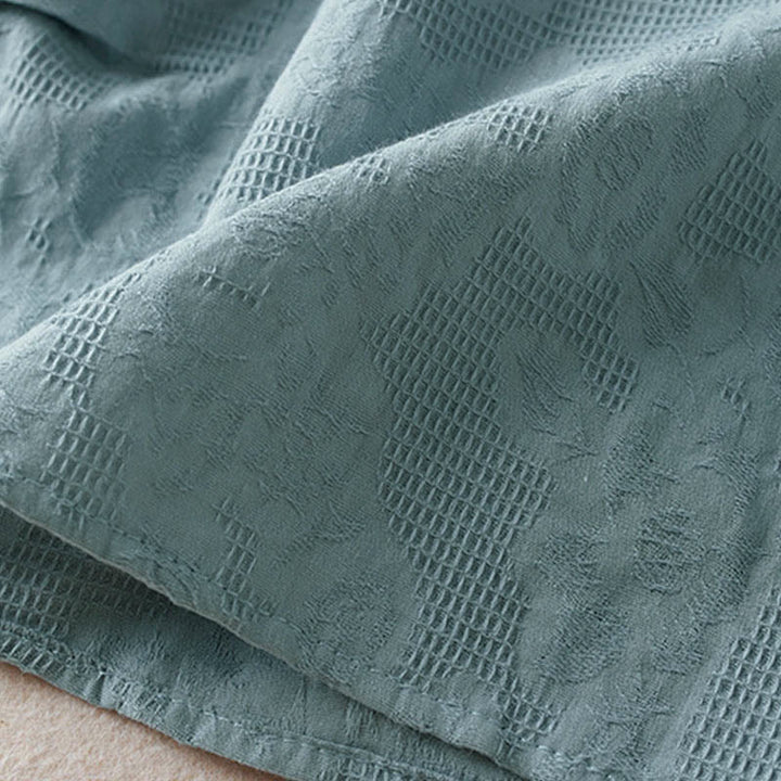 Buddha Stones Casual Floral Pattern Lapel Women's Cotton T-shirt - image 12