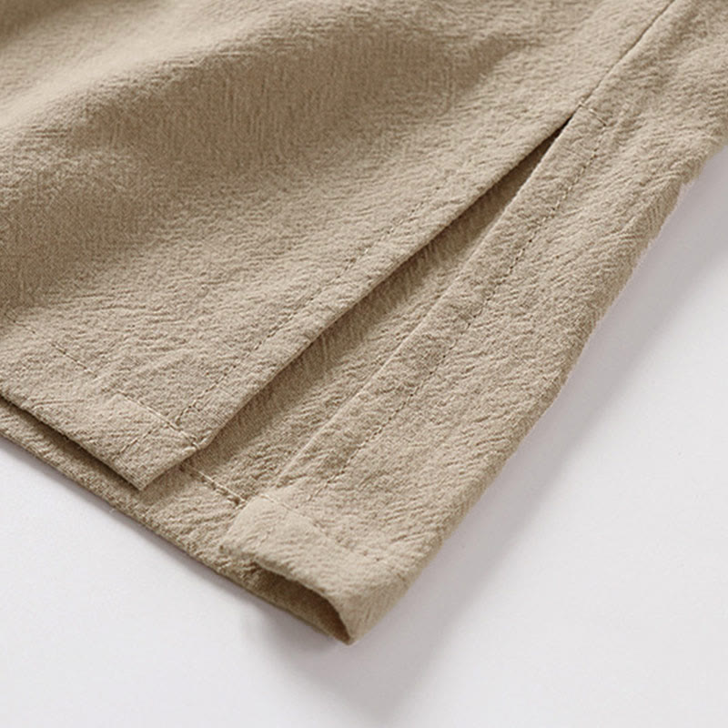 Buddha Stones Summer Solid Color Stand Collar Men's Cotton Linen Sleeveless Vest - image 12