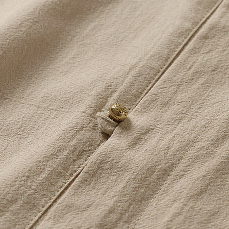 Buddha Stones Summer Solid Color Stand Collar Men's Cotton Linen Sleeveless Vest - image 10