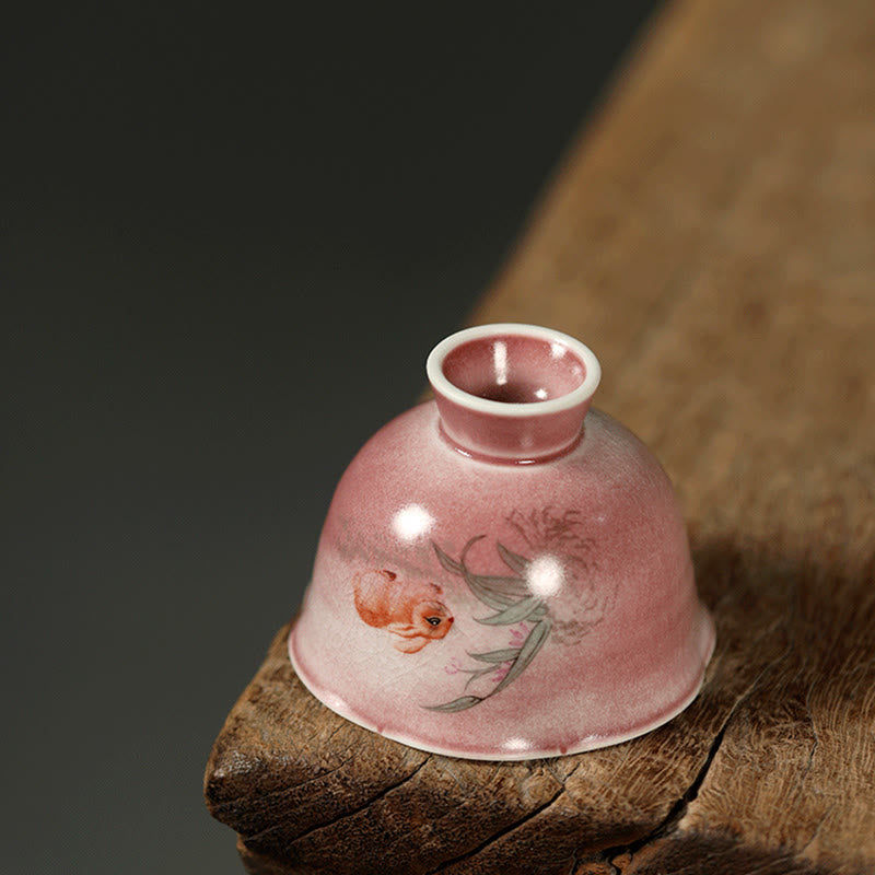 Buddha Stones Hand-painted Rabbit Orchid Flower Begonia Ceramic Teacup Kung Fu Tea Cup 75ml - image 11