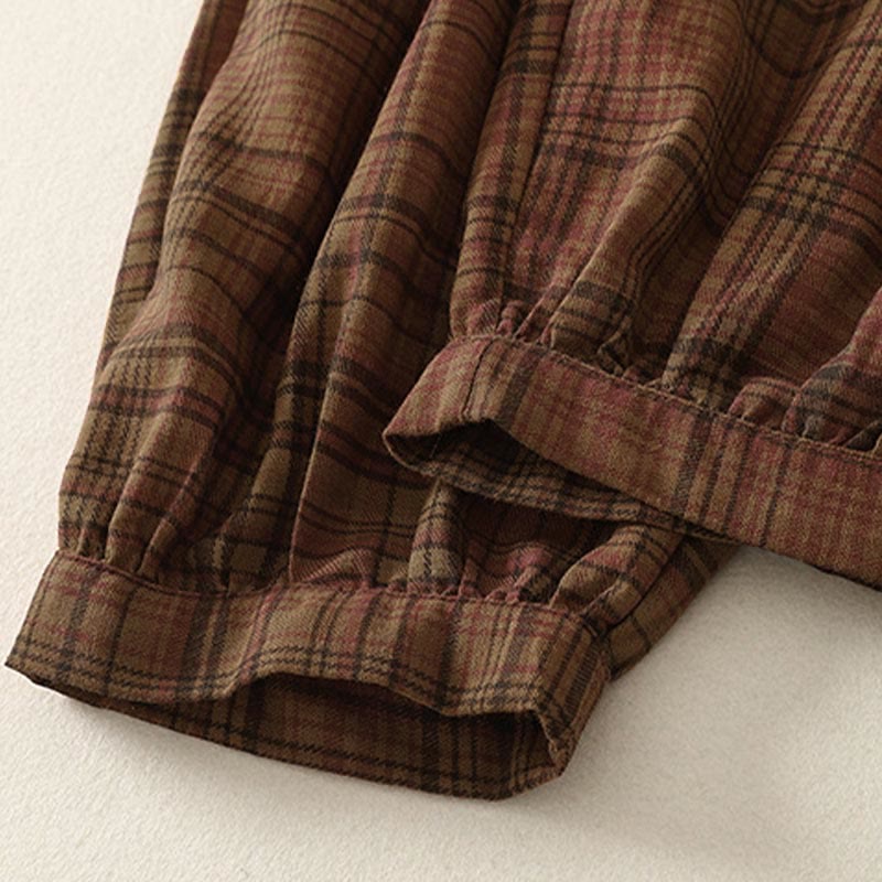 Buddha Stones Spring Plaid Design Women's Harem 7-8 Length Pants With Pockets - image 4