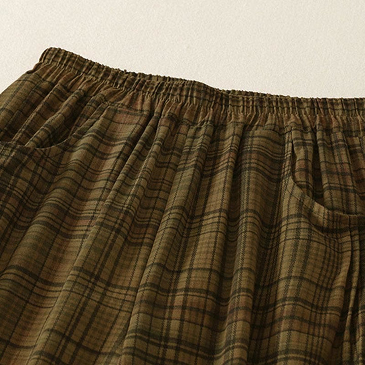 Buddha Stones Spring Plaid Design Women's Harem 7-8 Length Pants With Pockets - image 7