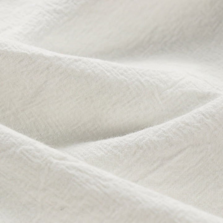 Buddha Stones Summer Frog-Button Auspicious Clouds Embroidery Design Short Sleeve Cotton Linen Men's Shirt - image 8