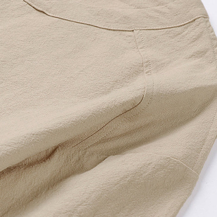 Buddha Stones Summer Casual Crew Neck Men's Half Sleeve Cotton Linen T-Shirt - image 3