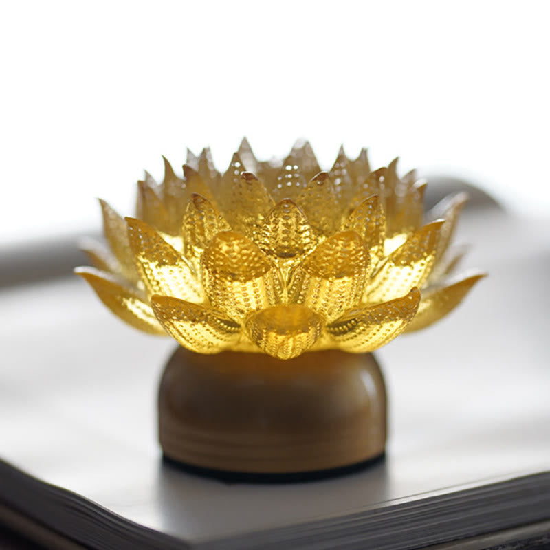 Buddha Stones Lotus Liuli Glass Copper Brass New Beginning Home Decoration - image 12