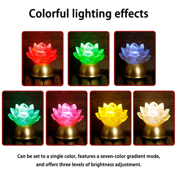 Buddha Stones Lotus Liuli Glass Copper New Beginning Home Decoration - image 29