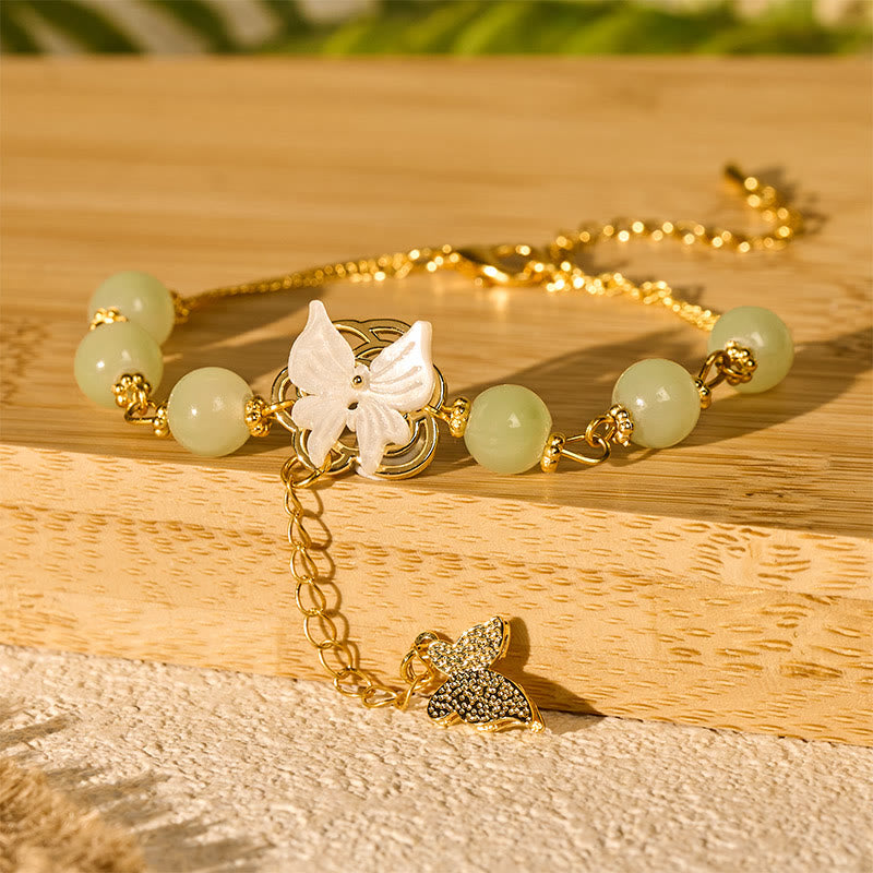 Buddha Stones Liuli Glass Bead Butterfly Blessing Love Bracelet - image 6