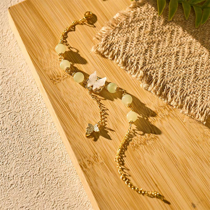 Buddha Stones Liuli Glass Bead Butterfly Blessing Love Bracelet - image 4