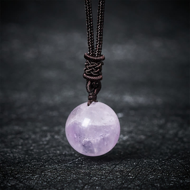 Buddha Stones Amethyst Yellow Agate Various Agate Pink Crystal Lazurite Lapis Lazuli Balance Necklace Pendant - Amethyst - image 0