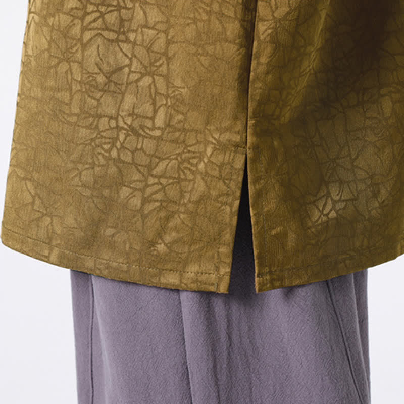 Buddha Stones Summer Retro Crackle Auspicious Cloud Pattern Short Sleeve Men's T-shirt - image 12