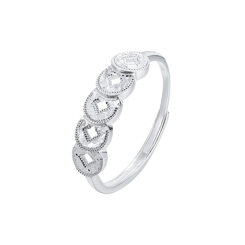 Buddha Stones 925 Sterling Silver Five-Emperor Coins Protection Ring Bracelet Necklace Pendant - image 16