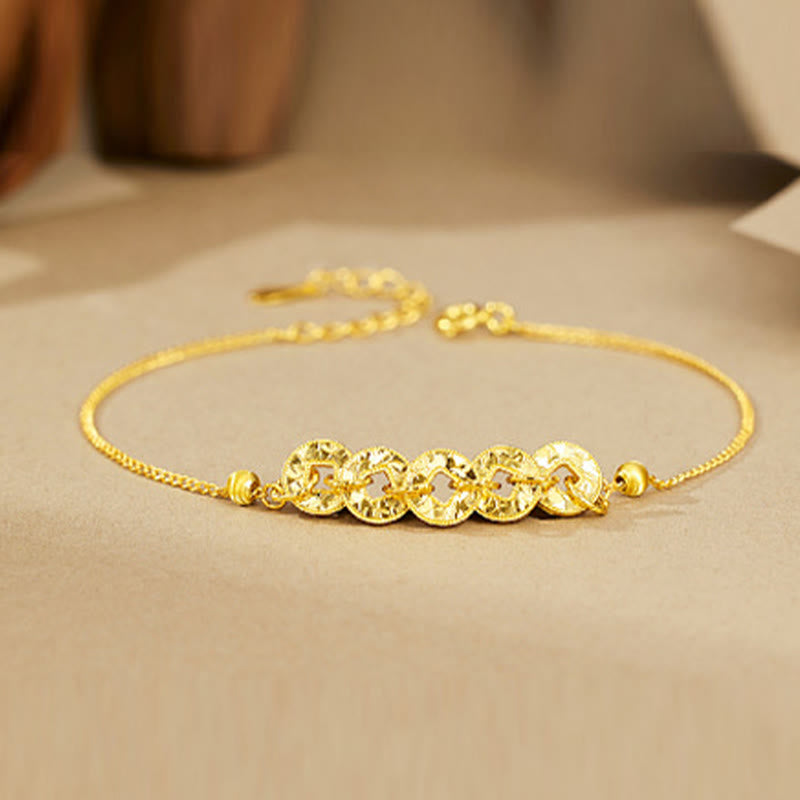 Buddha Stones 925 Sterling Silver Five-Emperor Coins Protection Ring Bracelet Necklace Pendant - image 9