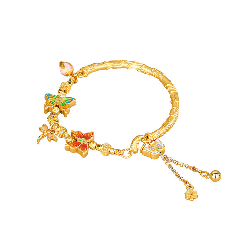 Buddha Stones 925 Sterling Silver Butterfly Flower Protection Bracelet - image 8
