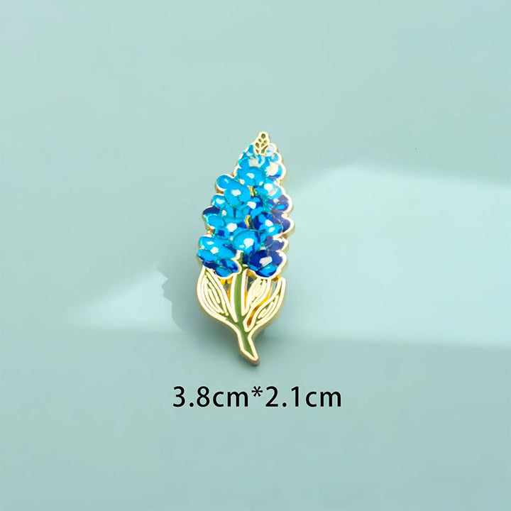 Buddha Stones Small Forget-Me-Not Corn Poppy Lily of the Valley Hydrangea Lupine Copper Brooch - image 21