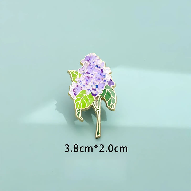 Buddha Stones Small Forget-Me-Not Corn Poppy Lily of the Valley Hydrangea Lupine Copper Brooch - image 16