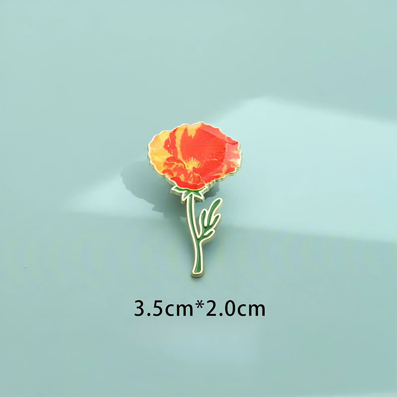 Buddha Stones Small Forget-Me-Not Corn Poppy Lily of the Valley Hydrangea Lupine Copper Brooch - image 10