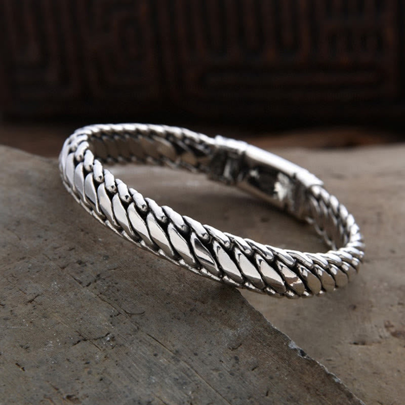 Buddha Stones Wide Chain Copper Braided Luck Cuban Bracelet - image 1