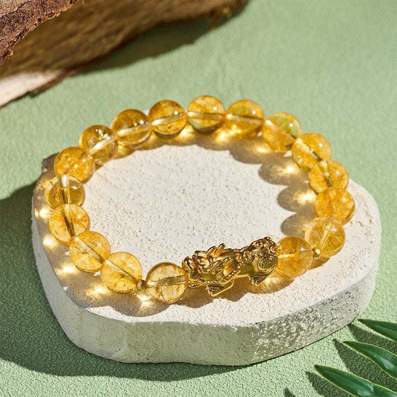 Buddha Stones Natural Citrine PiXiu Prosperity Protection Bracelet - image 2