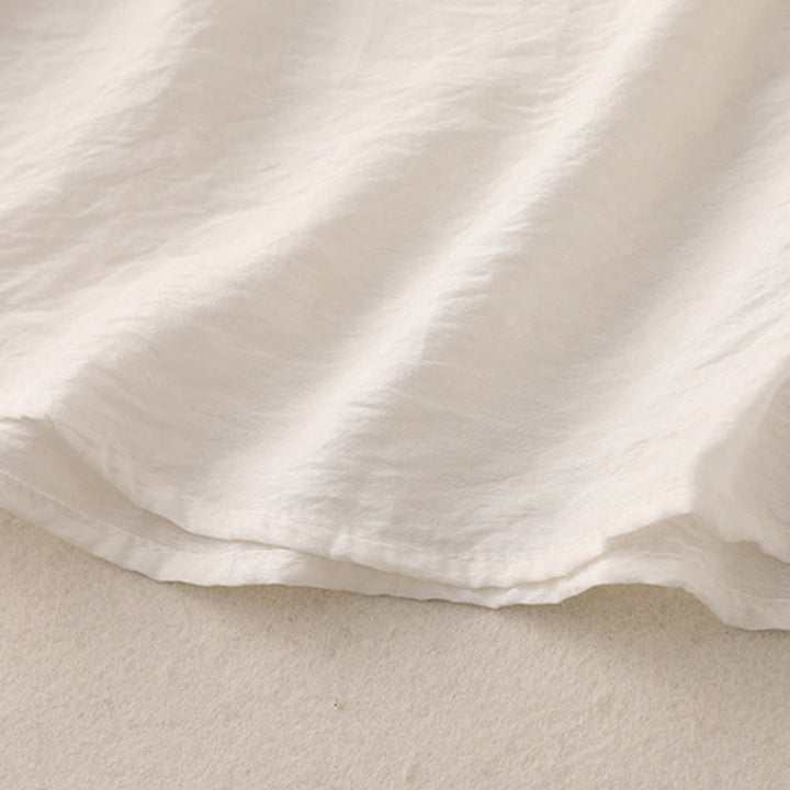 Buddha Stones Solid Color Frog-Button Design Puff Short Sleeve Women's T-Shirt - image 11