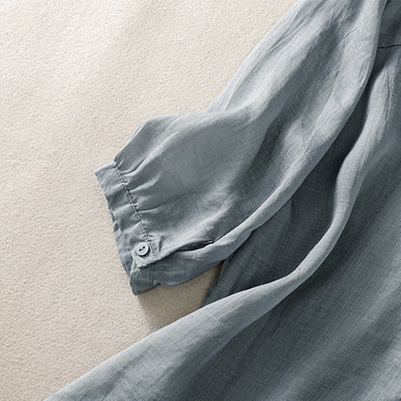 Buddha Stones Retro Embroidery Floral Pattern Short Sleeve Crew Neck Women's Shirt - image 12