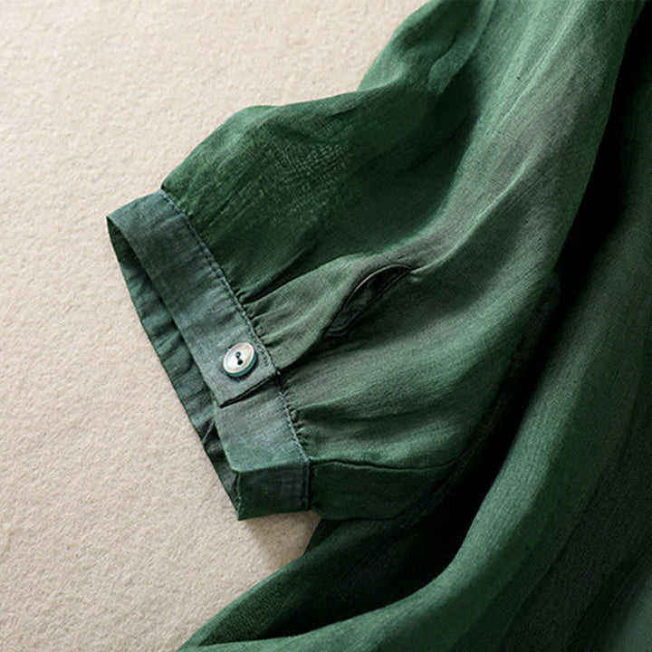 Buddha Stones Retro Embroidery Floral Pattern Short Sleeve Crew Neck Women's Shirt - image 4