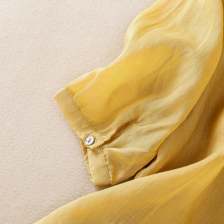 Buddha Stones Retro Embroidery Floral Pattern Short Sleeve Crew Neck Women's Shirt - image 20