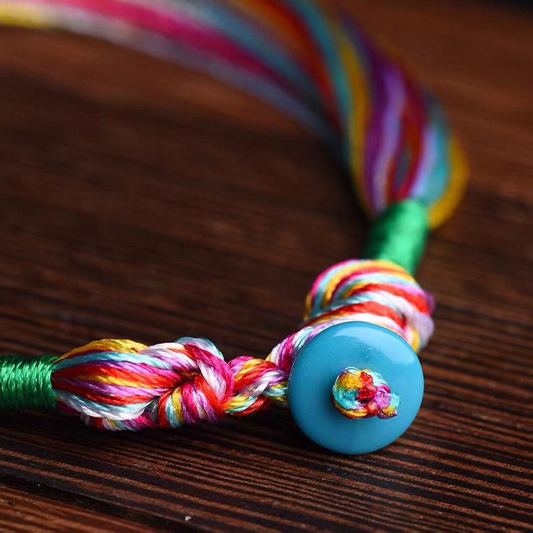 Buddha Stones Tibetan Handmade Five Colorful Thread Dragon Boat Festival Protection Adult Child String Bracelet - image 5