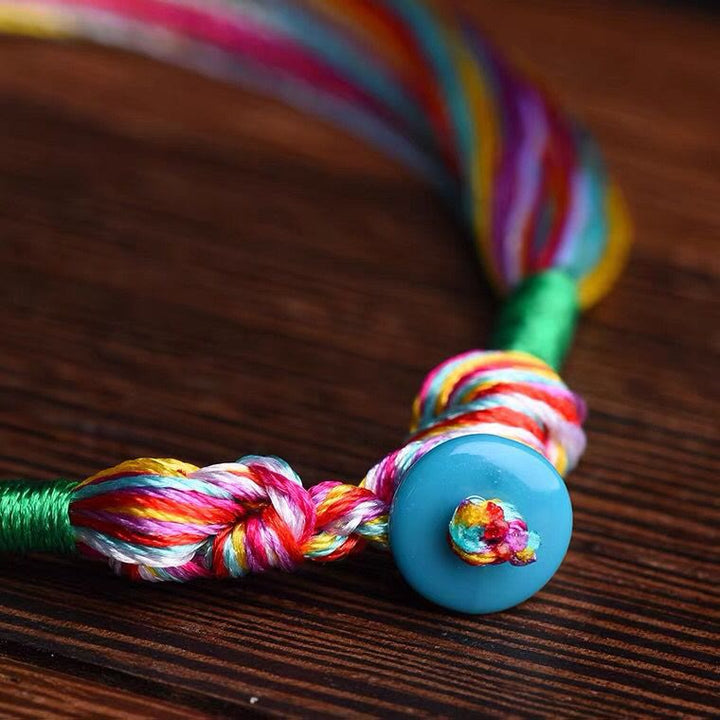 Buddha Stones Tibetan Handmade Five Colorful Thread Dragon Boat Festival Protection Adult Child String Bracelet - image 5