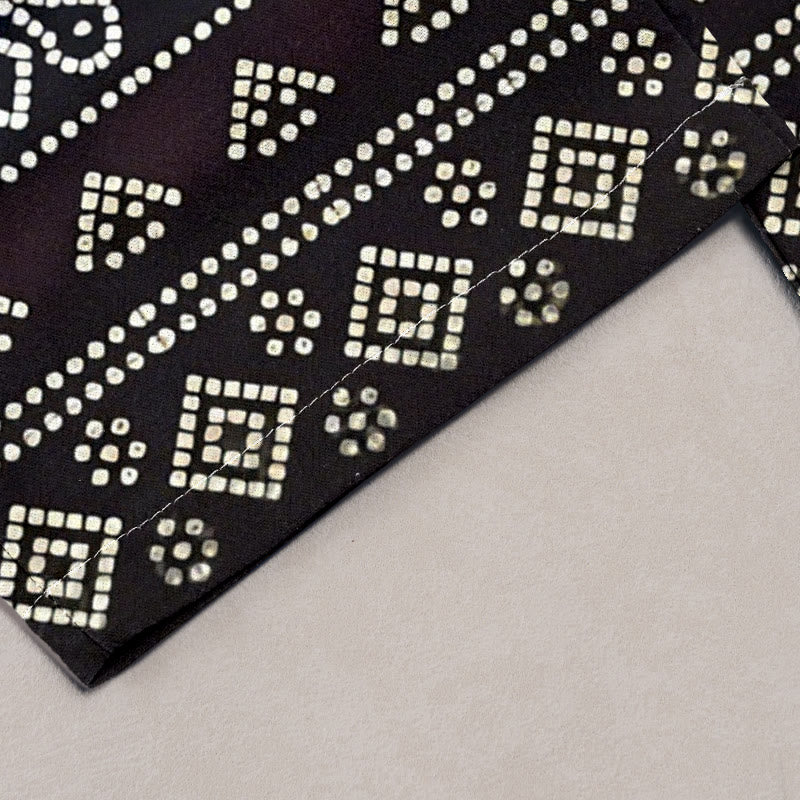 Buddha Stones Pure Cotton Geometric Diamond Motifs Dots Pattern Women's Elastic Waist Pants With Pockets - image 7