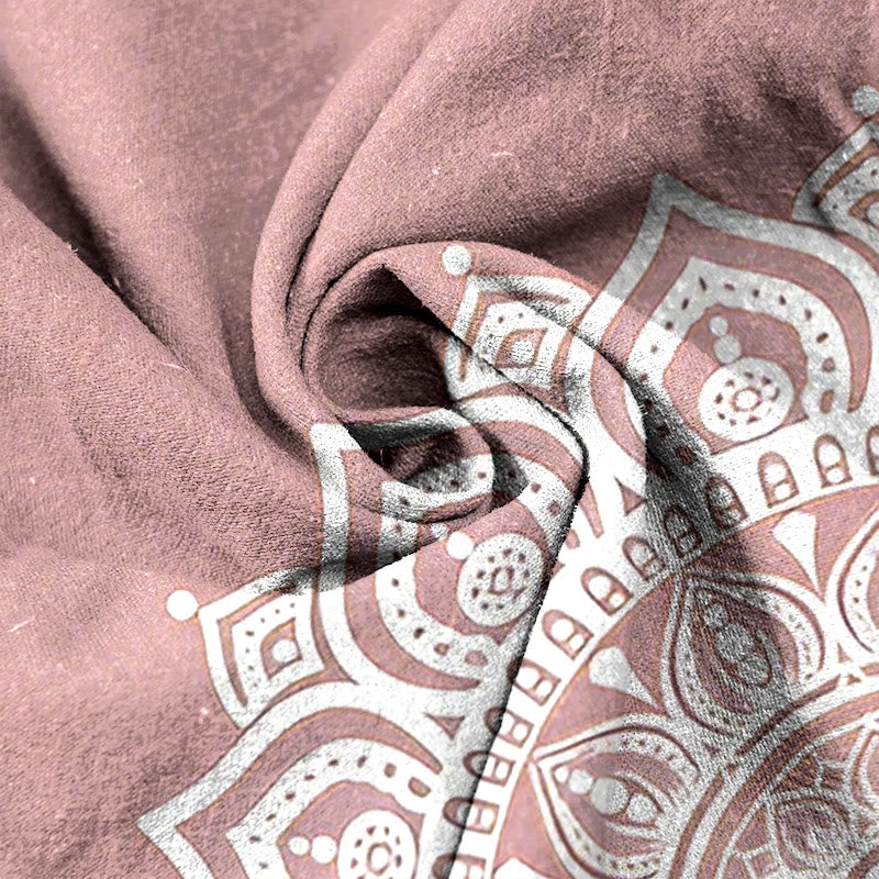 Buddha Stones Pure Cotton Mandala Pattern Women's Elastic Waist Pants With Pockets - image 2
