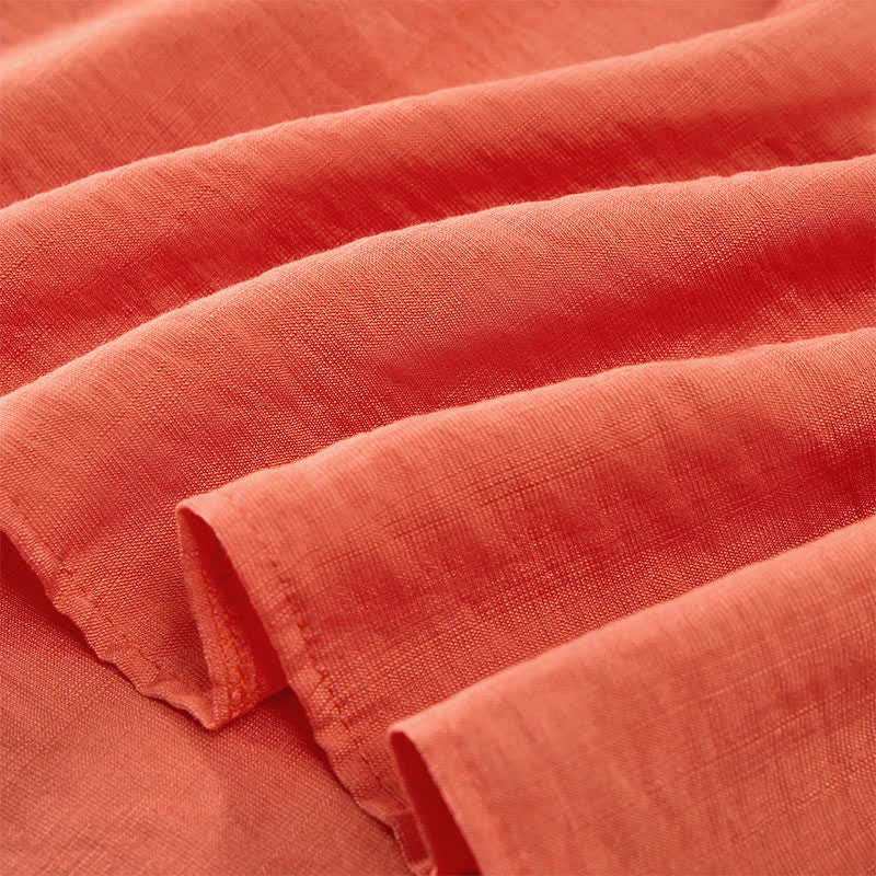 Buddha Stones Spring Boho Embroidered Cotton Linen Elbow-Length Sleeve Women's T-Shirts - image 6