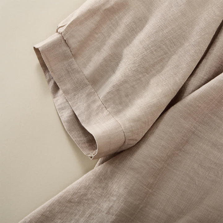 Buddha Stones Spring Boho Embroidered Cotton Linen Elbow-Length Sleeve Women's T-Shirts - image 24