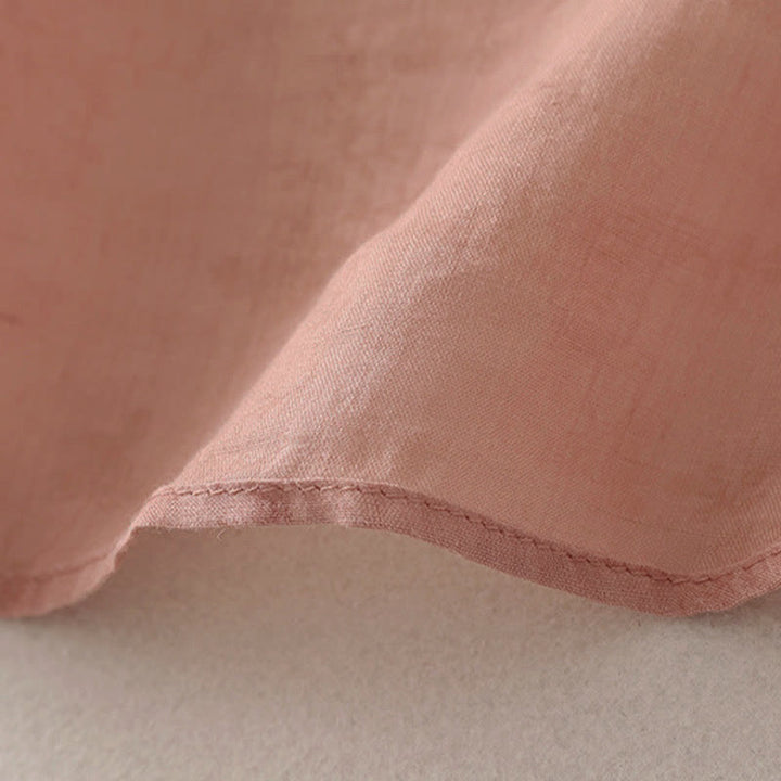 Buddha Stones Stand Collar Embroidery Button Design Three Quarter Sleeve Summer Women's Shirt - image 12