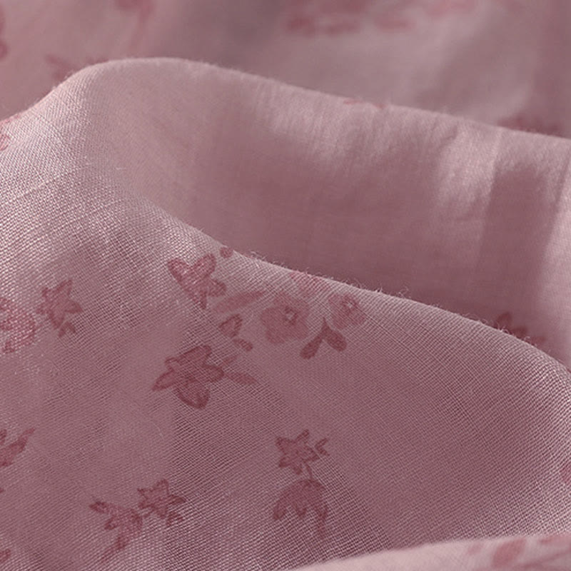 Buddha Stones Casual Floral Print Pattern Three Quarter Sleeve Women's Buttons Shirt - image 9