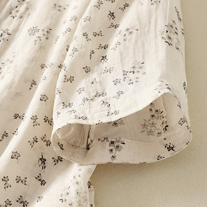 Buddha Stones Casual Floral Print Pattern Three Quarter Sleeve Women's Buttons Shirt - image 12