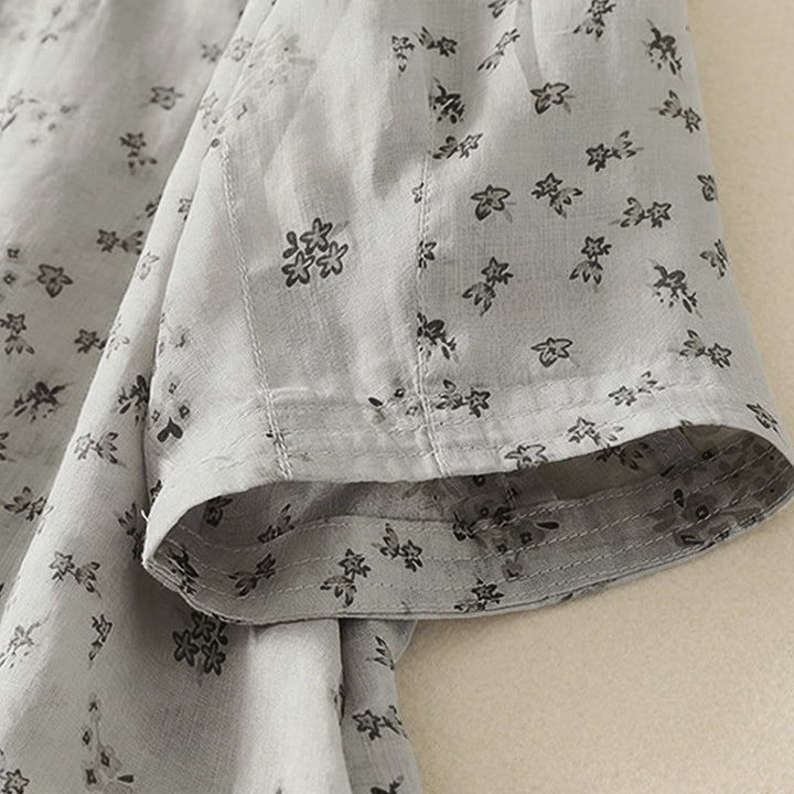 Buddha Stones Casual Floral Print Pattern Three Quarter Sleeve Women's Buttons Shirt - image 16